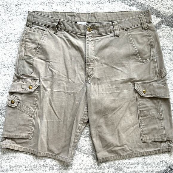 Carhartt Beige Carpenter Ripstop Utility Work Shorts Size 40 - Picture 1 of 9